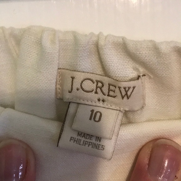 J Crew White linen, lined Aline skirt - Picture 2 of 6